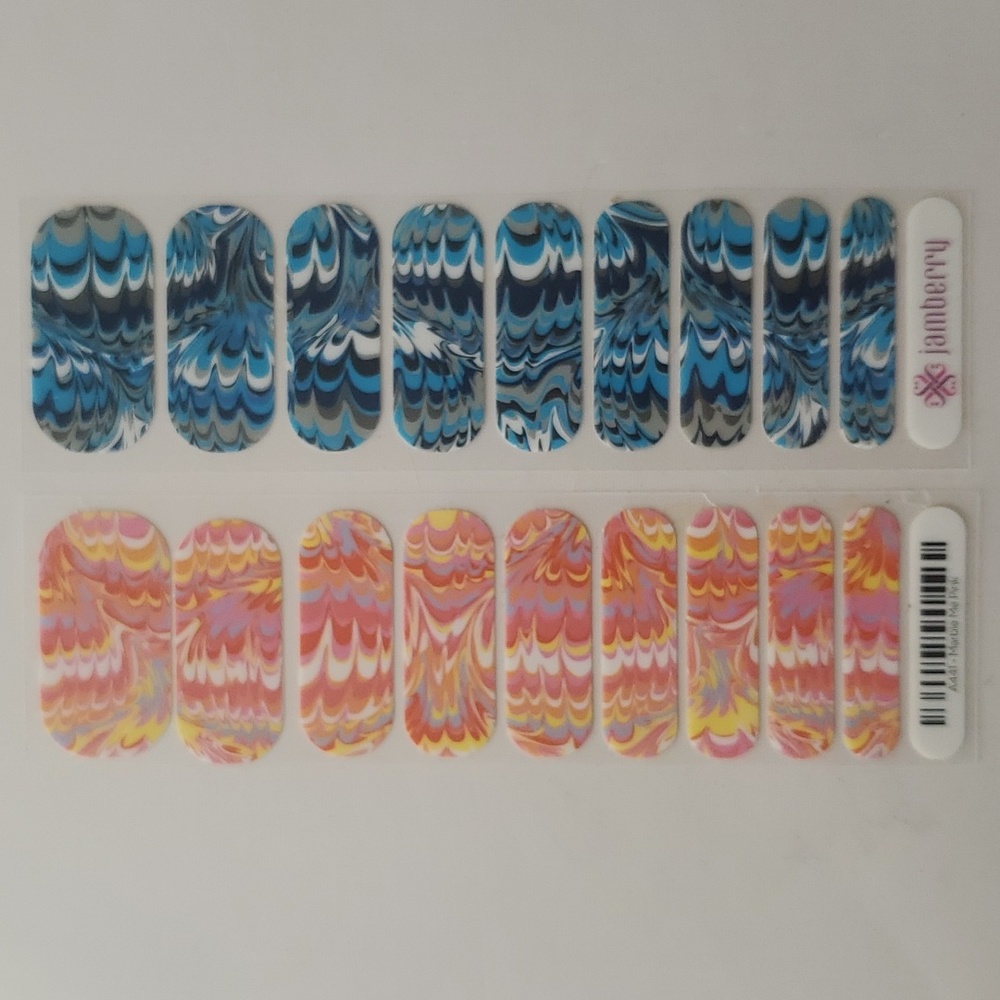 🌊 4/$20 Jamberry Marble Me Pink and Blue